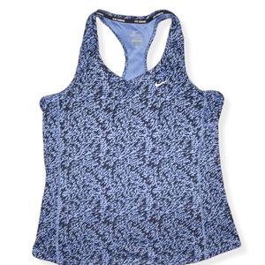 Nike Dri-FiT running racerback tank XL black blue
